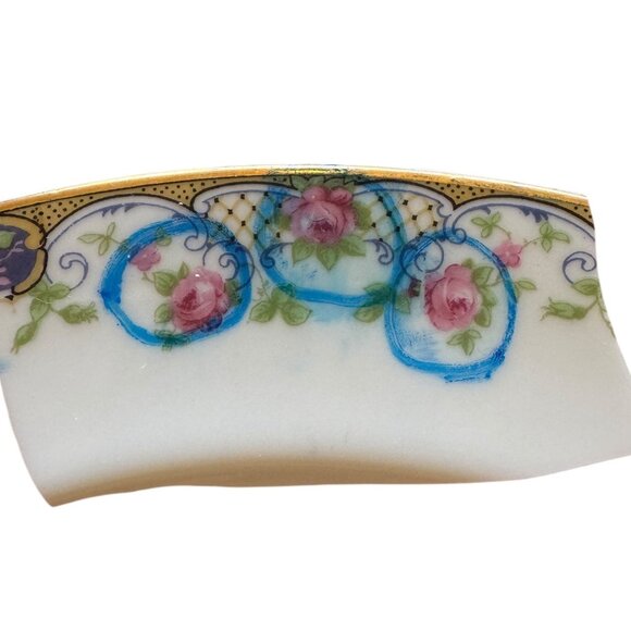 Broken China Dainty Rose Cabochons Bracelet From a Bavaria Tirschenreuth Plate - Picture 5 of 8